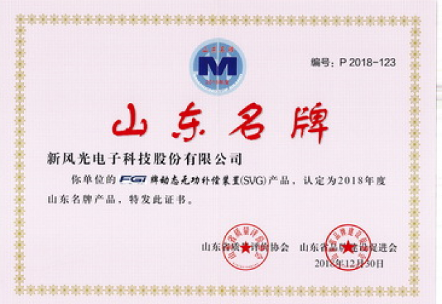 开云电子网页版：公司荣获“山东名牌”产品称号